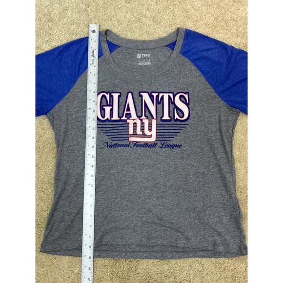 NFL Team Apparel New York Giants NY T Shirt Women's L Gray Tee Short Sleeve - Picture 6 of 6
